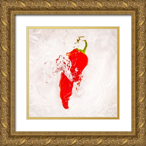 Red Hot Gold Ornate Wood Framed Art Print with Double Matting by Malone, Will