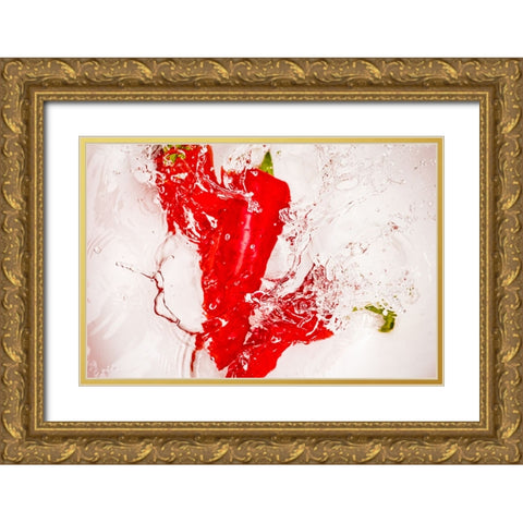 Red Hot 2 Gold Ornate Wood Framed Art Print with Double Matting by Malone, Will