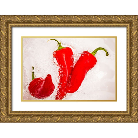 Red Hot 5 Gold Ornate Wood Framed Art Print with Double Matting by Malone, Will