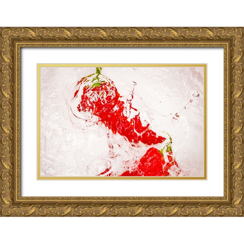 Red Hot 7 Gold Ornate Wood Framed Art Print with Double Matting by Malone, Will