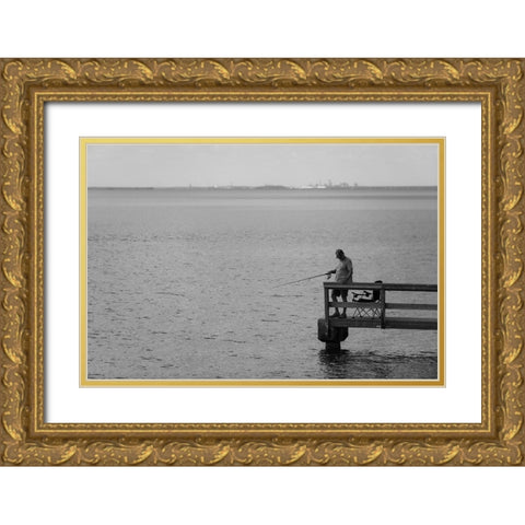 Roll Tide Gold Ornate Wood Framed Art Print with Double Matting by Malone, Will