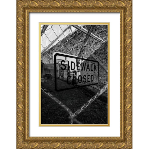 Sidewalk Closed 2 Gold Ornate Wood Framed Art Print with Double Matting by Malone, Will