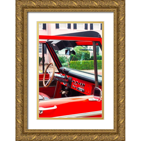 The Red Car Gold Ornate Wood Framed Art Print with Double Matting by Malone, Will