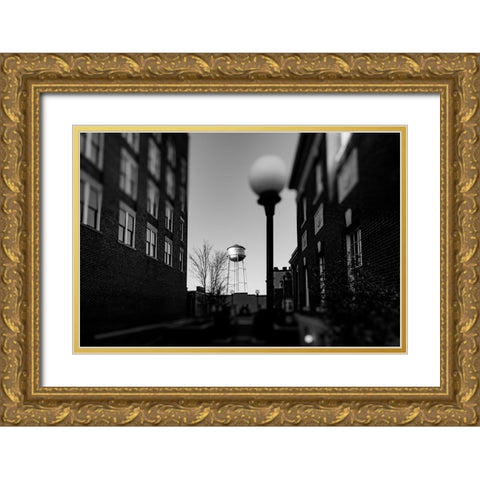 Watertower Alley Gold Ornate Wood Framed Art Print with Double Matting by Malone, Will