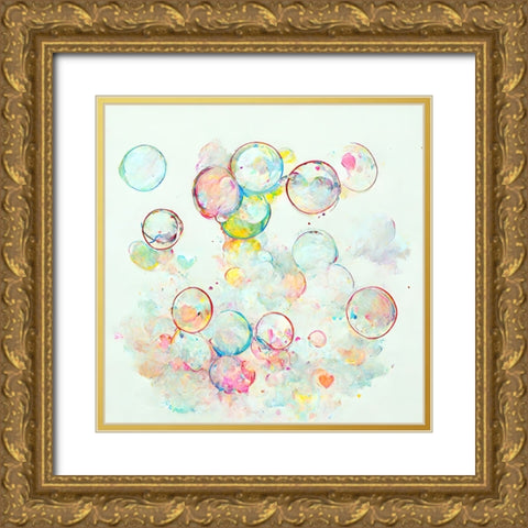 Bubbles 10 Gold Ornate Wood Framed Art Print with Double Matting by Screendoor