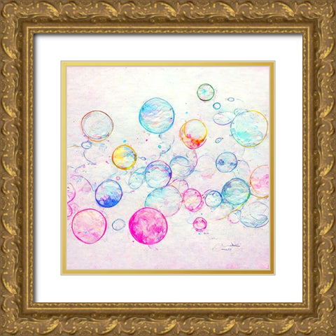 Bubbles 11 Gold Ornate Wood Framed Art Print with Double Matting by Screendoor