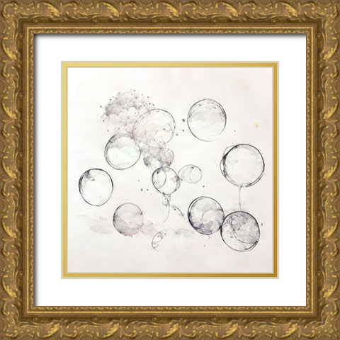 Bubbles 4 Gold Ornate Wood Framed Art Print with Double Matting by Screendoor