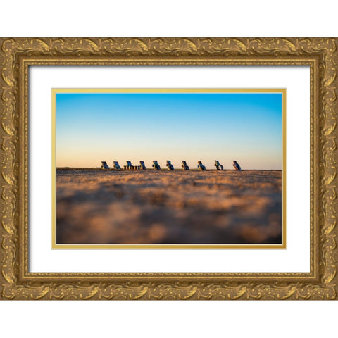 Cadillac Ranch 10 Gold Ornate Wood Framed Art Print with Double Matting by Malone, Will