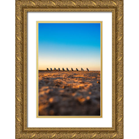 Cadillac Ranch 8 Vertical Gold Ornate Wood Framed Art Print with Double Matting by Malone, Will