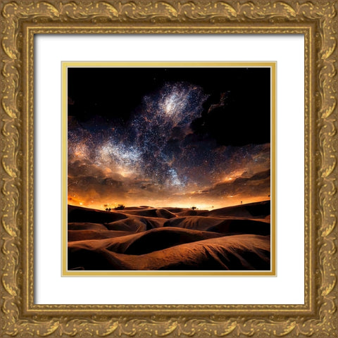 Dune Sea Gold Ornate Wood Framed Art Print with Double Matting by Screendoor