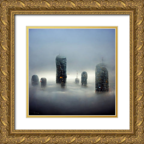 Engulfed in Fog 2 Gold Ornate Wood Framed Art Print with Double Matting by Screendoor