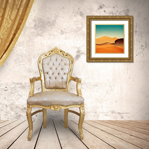 Happy Desert Adventure 3 Gold Ornate Wood Framed Art Print with Double Matting by Screendoor