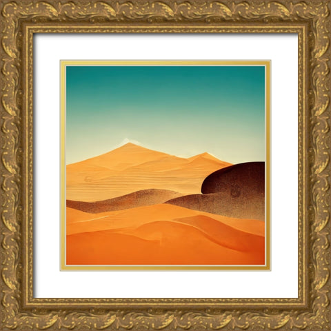 Happy Desert Adventure 3 Gold Ornate Wood Framed Art Print with Double Matting by Screendoor