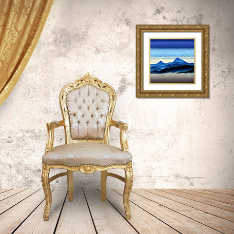 Mountain Layers 1 Gold Ornate Wood Framed Art Print with Double Matting by Screendoor