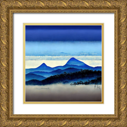 Mountain Layers 1 Gold Ornate Wood Framed Art Print with Double Matting by Screendoor
