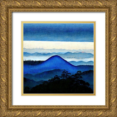 Mountain Layers 2 Gold Ornate Wood Framed Art Print with Double Matting by Screendoor