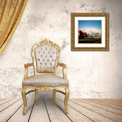 Small Town Morning 4 Gold Ornate Wood Framed Art Print with Double Matting by Screendoor