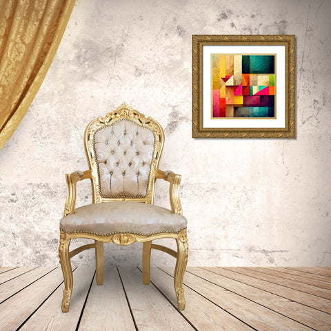 The Color Map 3 Gold Ornate Wood Framed Art Print with Double Matting by Screendoor