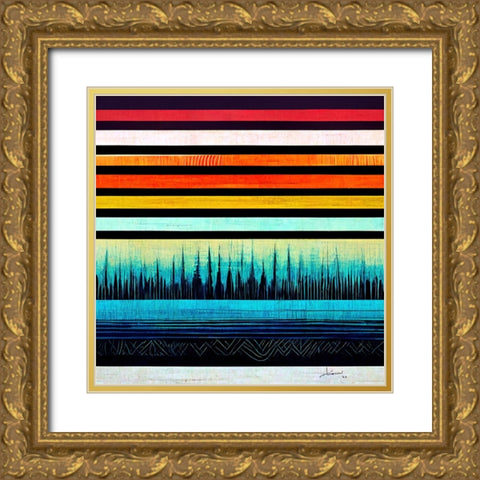 Waveform 10 Gold Ornate Wood Framed Art Print with Double Matting by Screendoor
