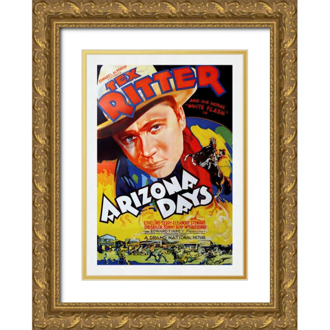 Arizona Days Gold Ornate Wood Framed Art Print with Double Matting by Screendoor
