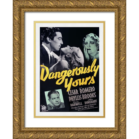 Dangerously Yours Gold Ornate Wood Framed Art Print with Double Matting by Screendoor