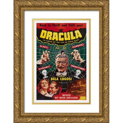 Dracula 2 Gold Ornate Wood Framed Art Print with Double Matting by Screendoor
