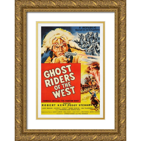 Ghost Riders of the West Gold Ornate Wood Framed Art Print with Double Matting by Screendoor