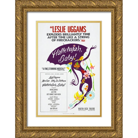 Hallelujah Baby Gold Ornate Wood Framed Art Print with Double Matting by Screendoor