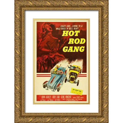 Hot Rod Gang Gold Ornate Wood Framed Art Print with Double Matting by Screendoor