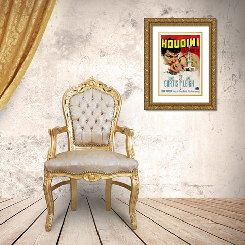 Houdini Gold Ornate Wood Framed Art Print with Double Matting by Screendoor