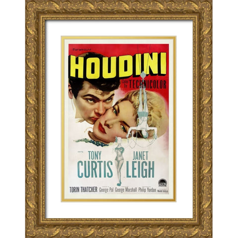 Houdini Gold Ornate Wood Framed Art Print with Double Matting by Screendoor