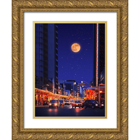 Cinematic City 2 Gold Ornate Wood Framed Art Print with Double Matting by Orozco, Danner