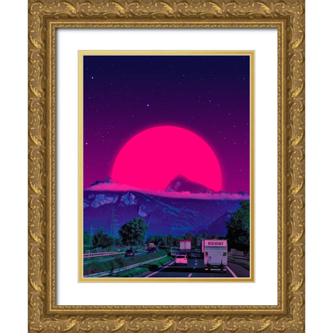 Neon Worlds 4 Gold Ornate Wood Framed Art Print with Double Matting by Orozco, Danner