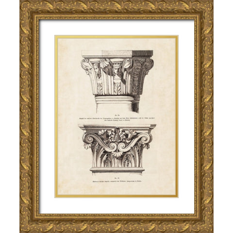 Architectural Ornament - I Gold Ornate Wood Framed Art Print with Double Matting by CAG