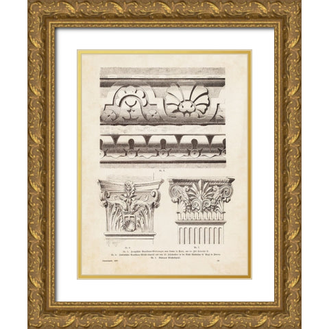 Architectural Ornament - II Gold Ornate Wood Framed Art Print with Double Matting by CAG