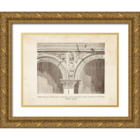 Architectural Ornament - VIII Gold Ornate Wood Framed Art Print with Double Matting by CAG