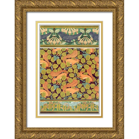 Decoration And Ornament - III Gold Ornate Wood Framed Art Print with Double Matting by CAG