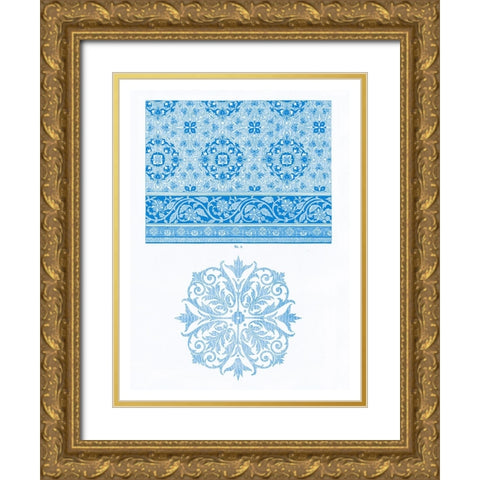 Vintage Pattern II Gold Ornate Wood Framed Art Print with Double Matting by Gewerbehalle