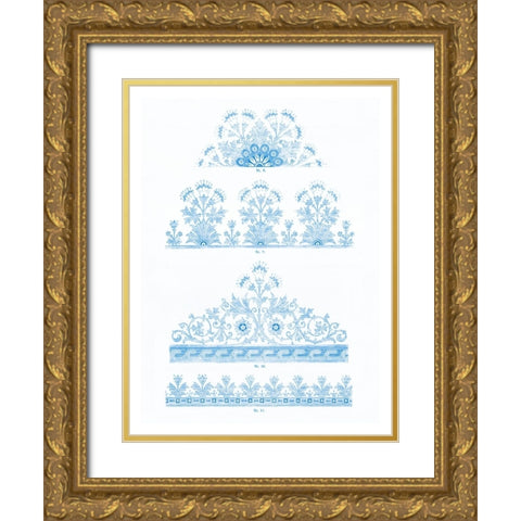 Vintage Pattern III Gold Ornate Wood Framed Art Print with Double Matting by Gewerbehalle