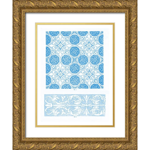 Vintage Pattern IV Gold Ornate Wood Framed Art Print with Double Matting by Gewerbehalle
