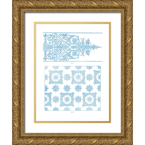 Vintage Pattern VII Gold Ornate Wood Framed Art Print with Double Matting by Gewerbehalle
