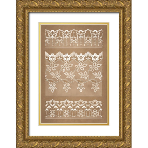 Designs for Lace and Embroidery (1899) - II Gold Ornate Wood Framed Art Print with Double Matting by Aubert, Felix