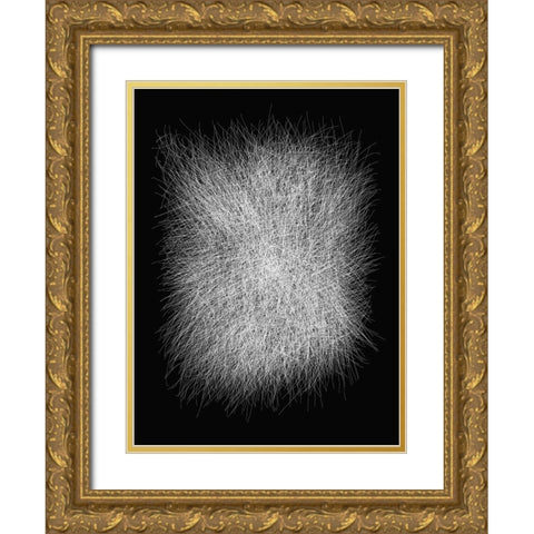Strokes I-C Gold Ornate Wood Framed Art Print with Double Matting by Sina