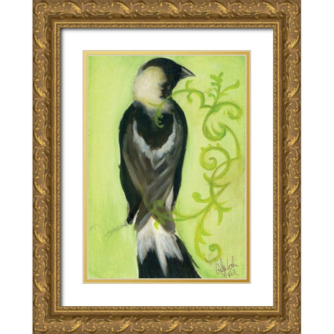 Bird Study III Gold Ornate Wood Framed Art Print with Double Matting by Adkin, Arielle