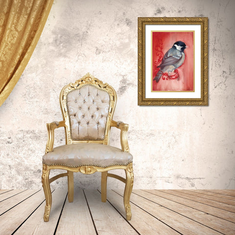 Bird Study XII Gold Ornate Wood Framed Art Print with Double Matting by Adkin, Arielle