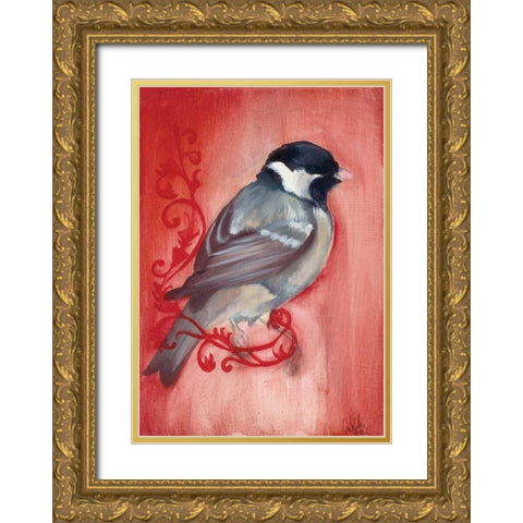 Bird Study XII Gold Ornate Wood Framed Art Print with Double Matting by Adkin, Arielle