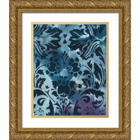 Indigo Patterns II Gold Ornate Wood Framed Art Print with Double Matting by Adkin, Arielle
