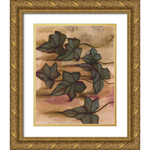 Leaves I Gold Ornate Wood Framed Art Print with Double Matting by Adkin, Arielle
