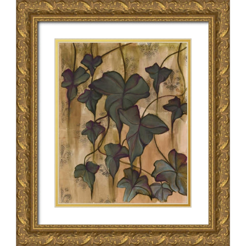 Leaves II Gold Ornate Wood Framed Art Print with Double Matting by Adkin, Arielle