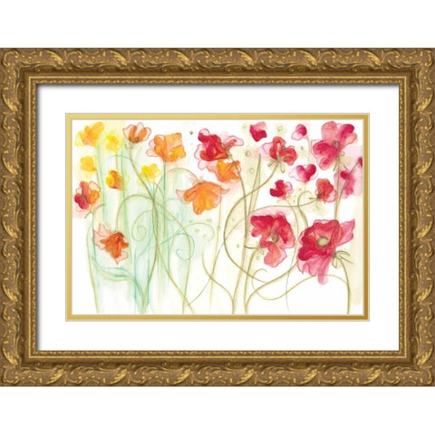 Spring Garden II Gold Ornate Wood Framed Art Print with Double Matting by Adkin, Arielle